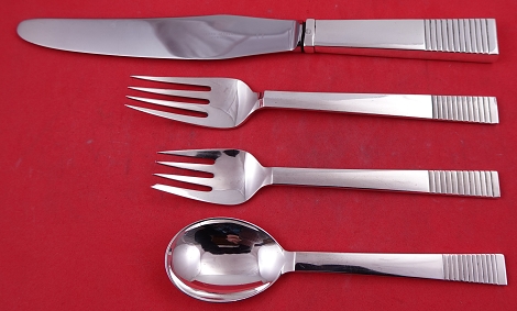 Dinner 4-pc Setting short handle  availability based on stock listed below - Parallel by Georg Jensen - Sterling